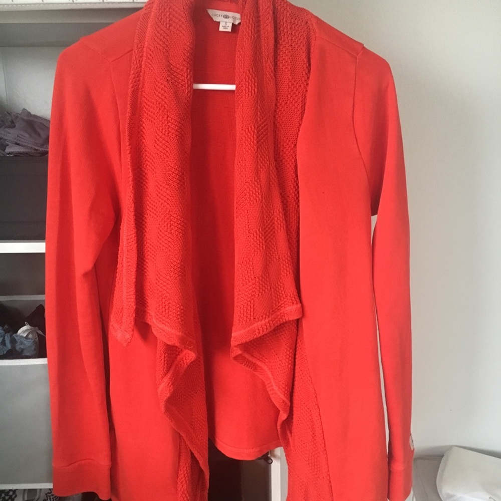 Orange open cardigan